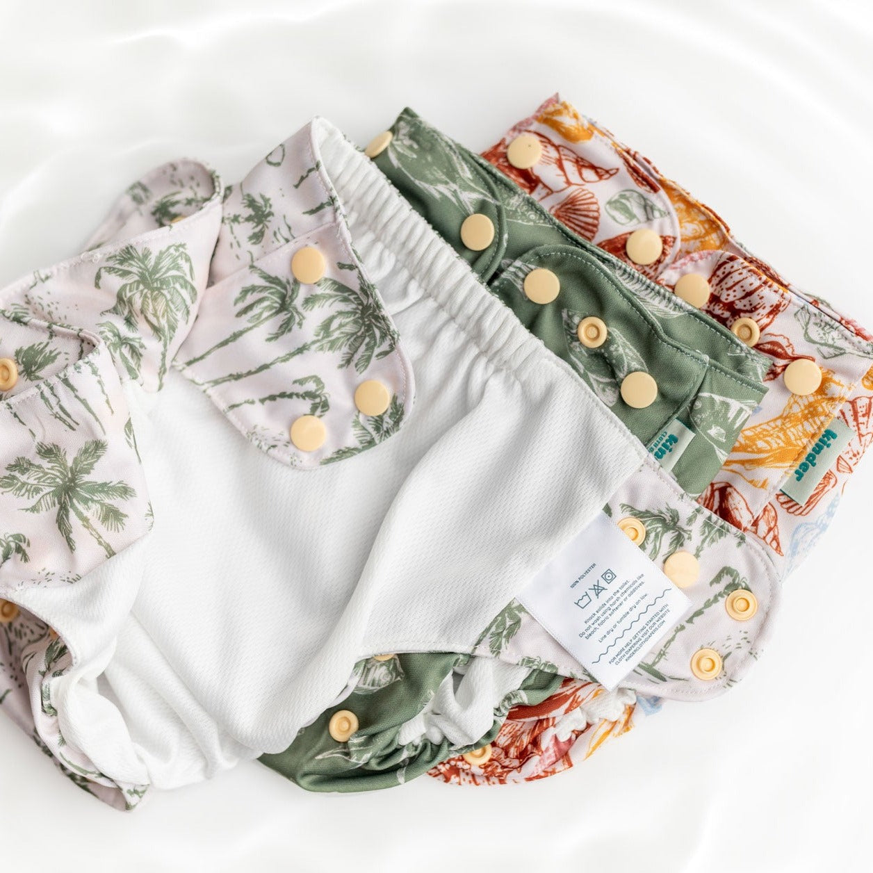 Set of 3 Reusable Swim Diapers with Athletic Wicking Jersey (7-60lbs)
