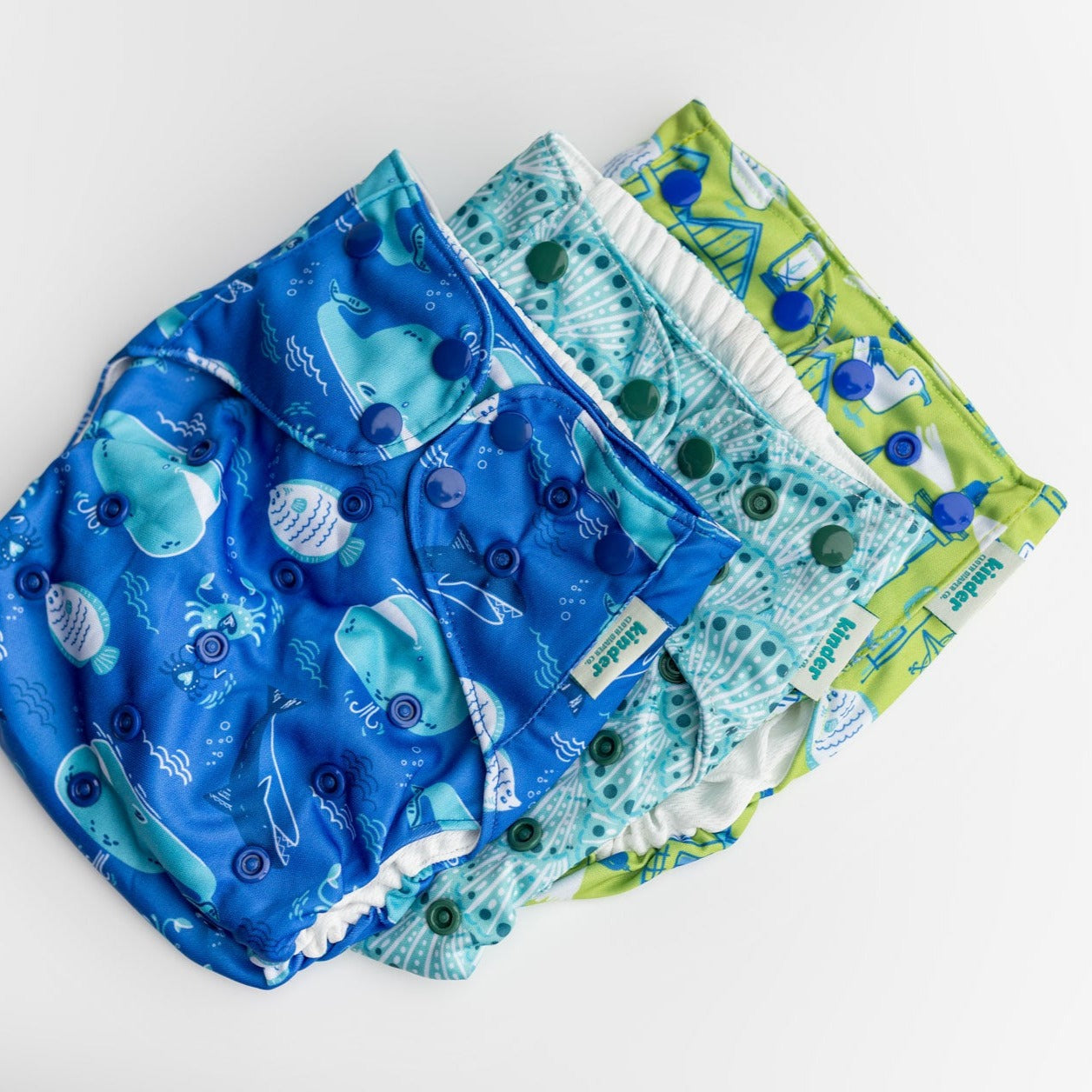 Set of 3 Reusable Swim Diapers with Athletic Wicking Jersey (7-60lbs)