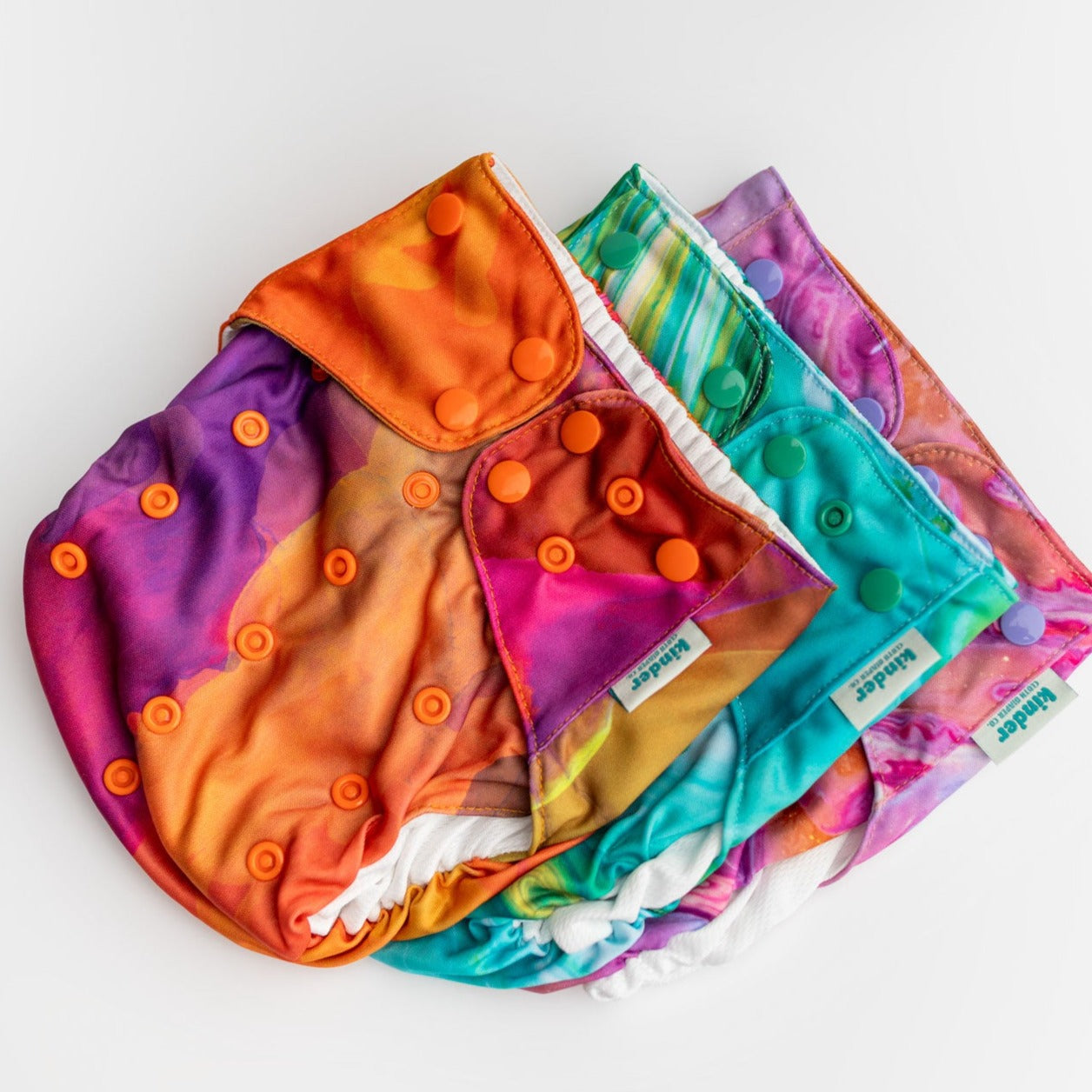 Set of 3 Reusable Swim Diapers with Athletic Wicking Jersey (7-60lbs)