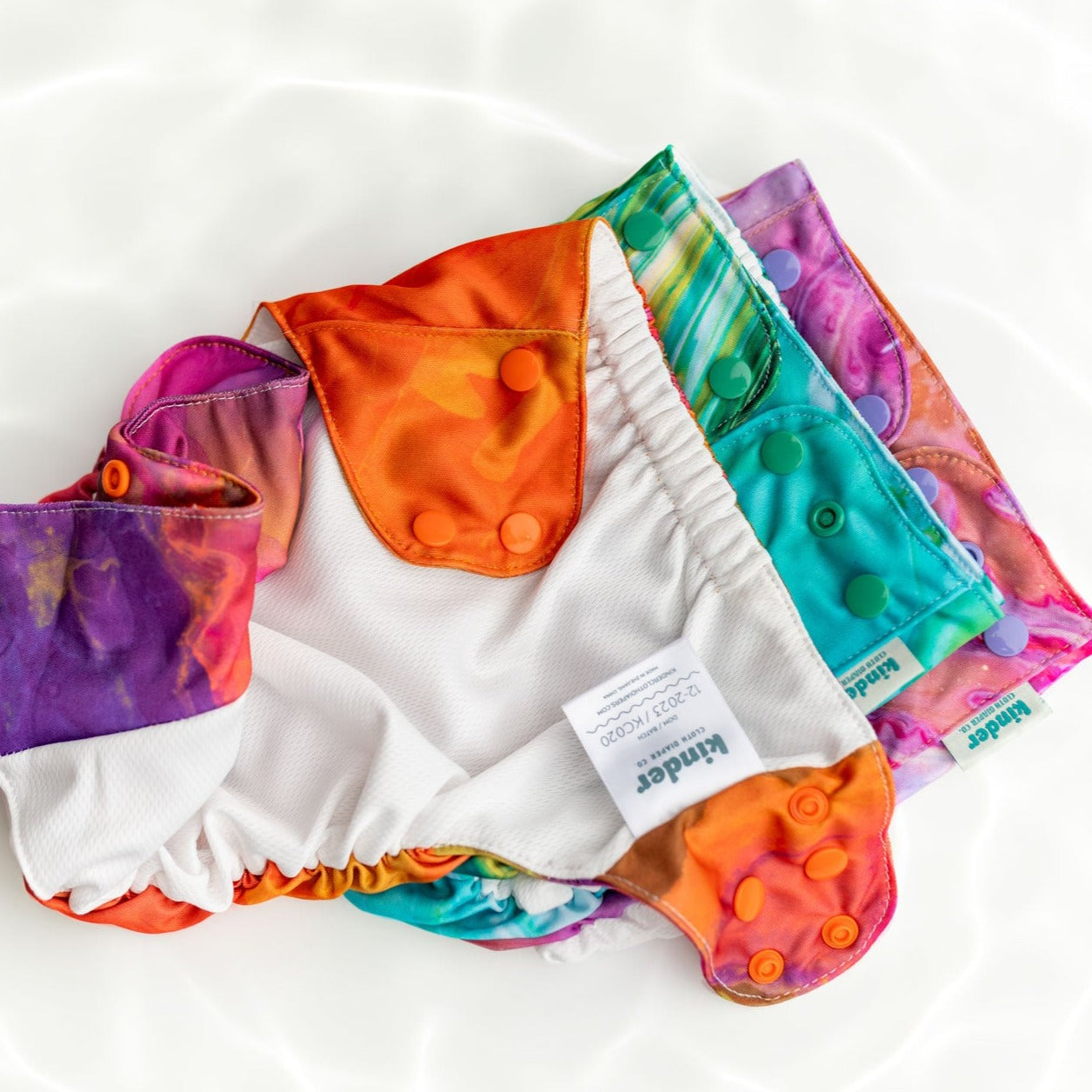 Set of 3 Reusable Swim Diapers with Athletic Wicking Jersey (7-60lbs)