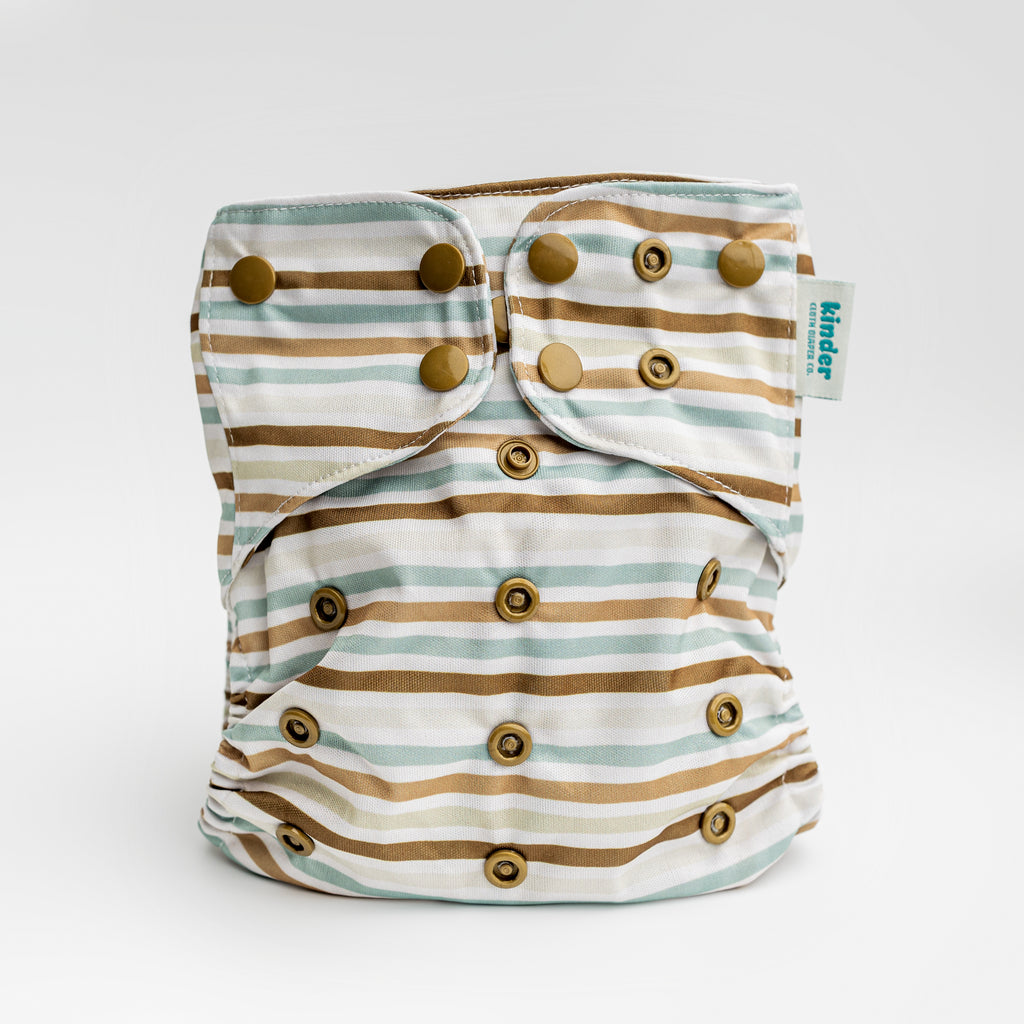 Woodland Stripes - Essential Pocket Diaper - Winter - One Size
