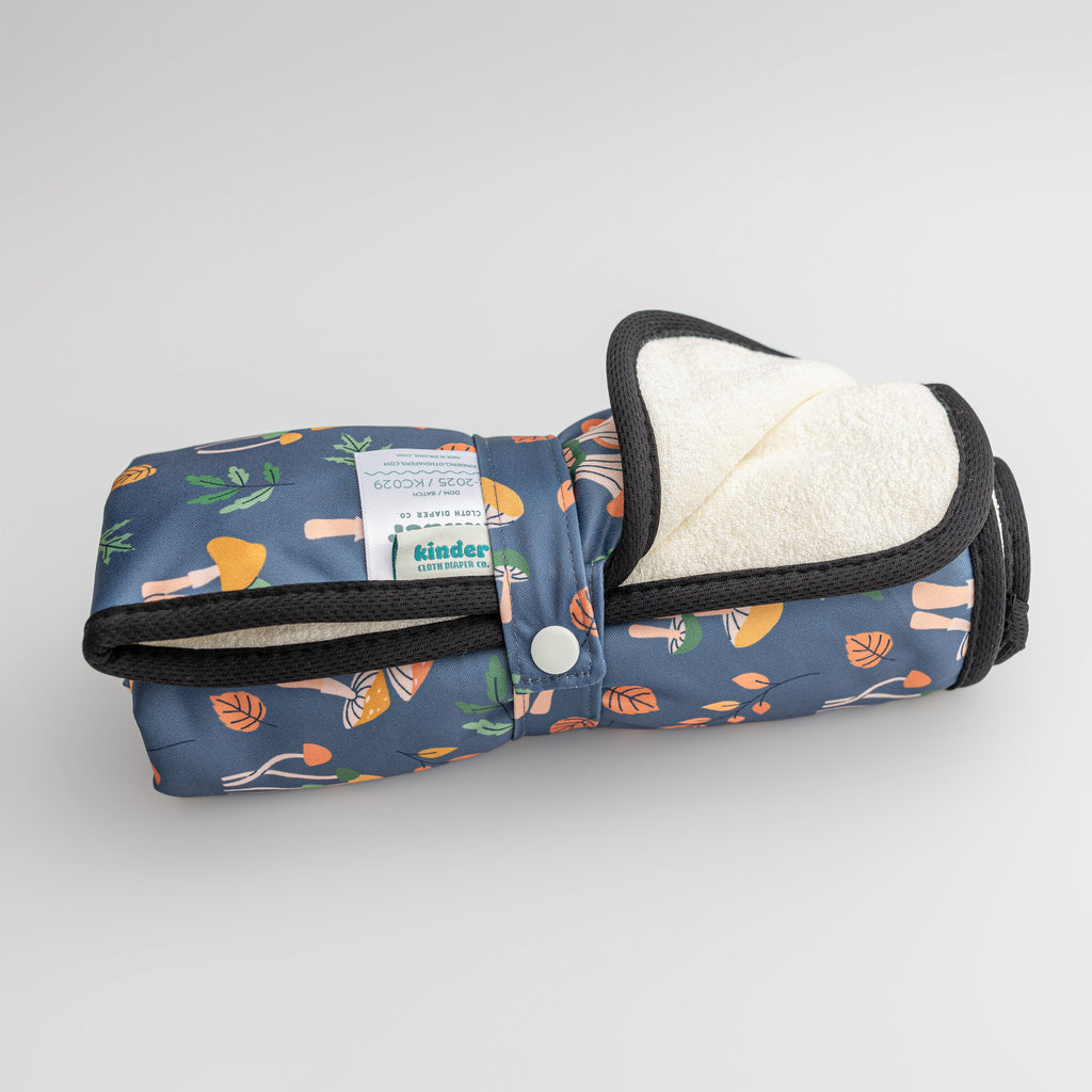 Toadstools at Dusk - Washable Change Mat - Travel-Friendly