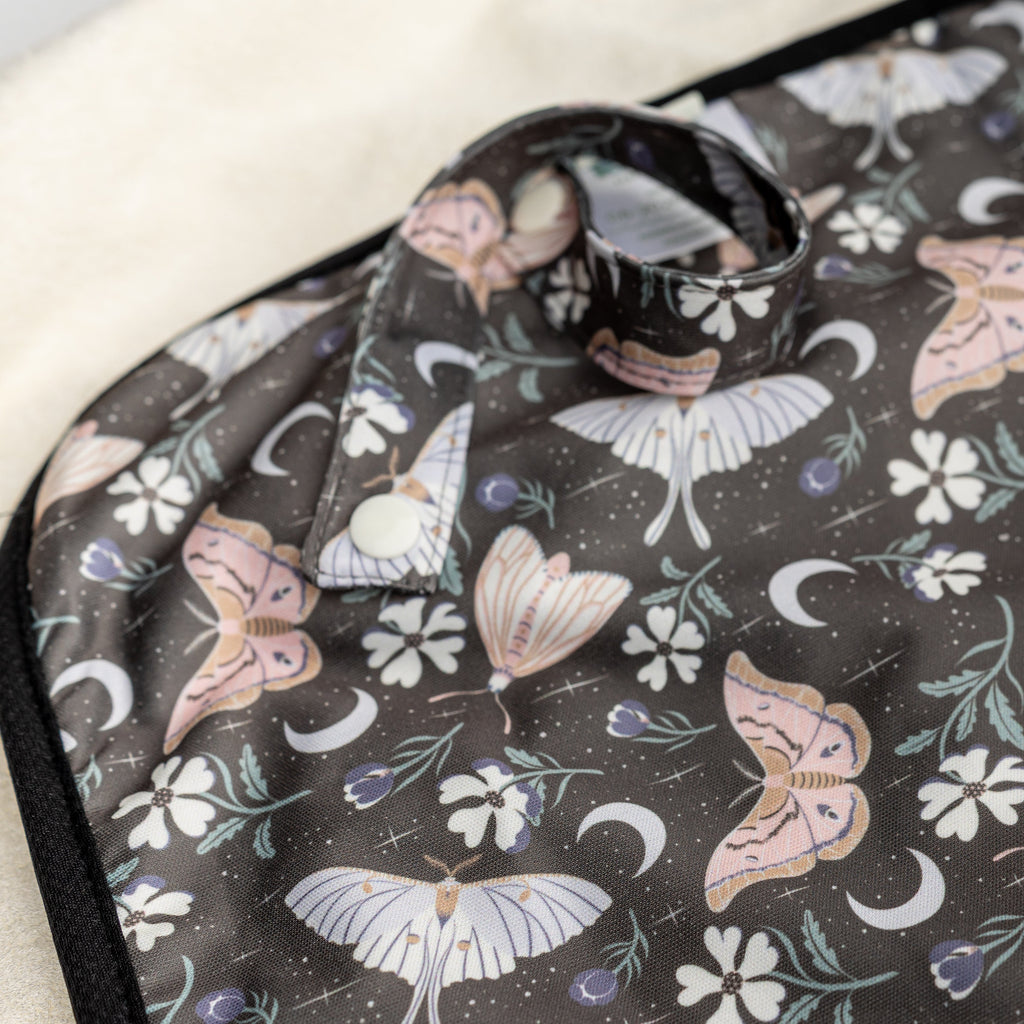 Moonlight Moths by Jeong-Yeun Arthur - Washable Change Mat - Insects - Travel-Friendly