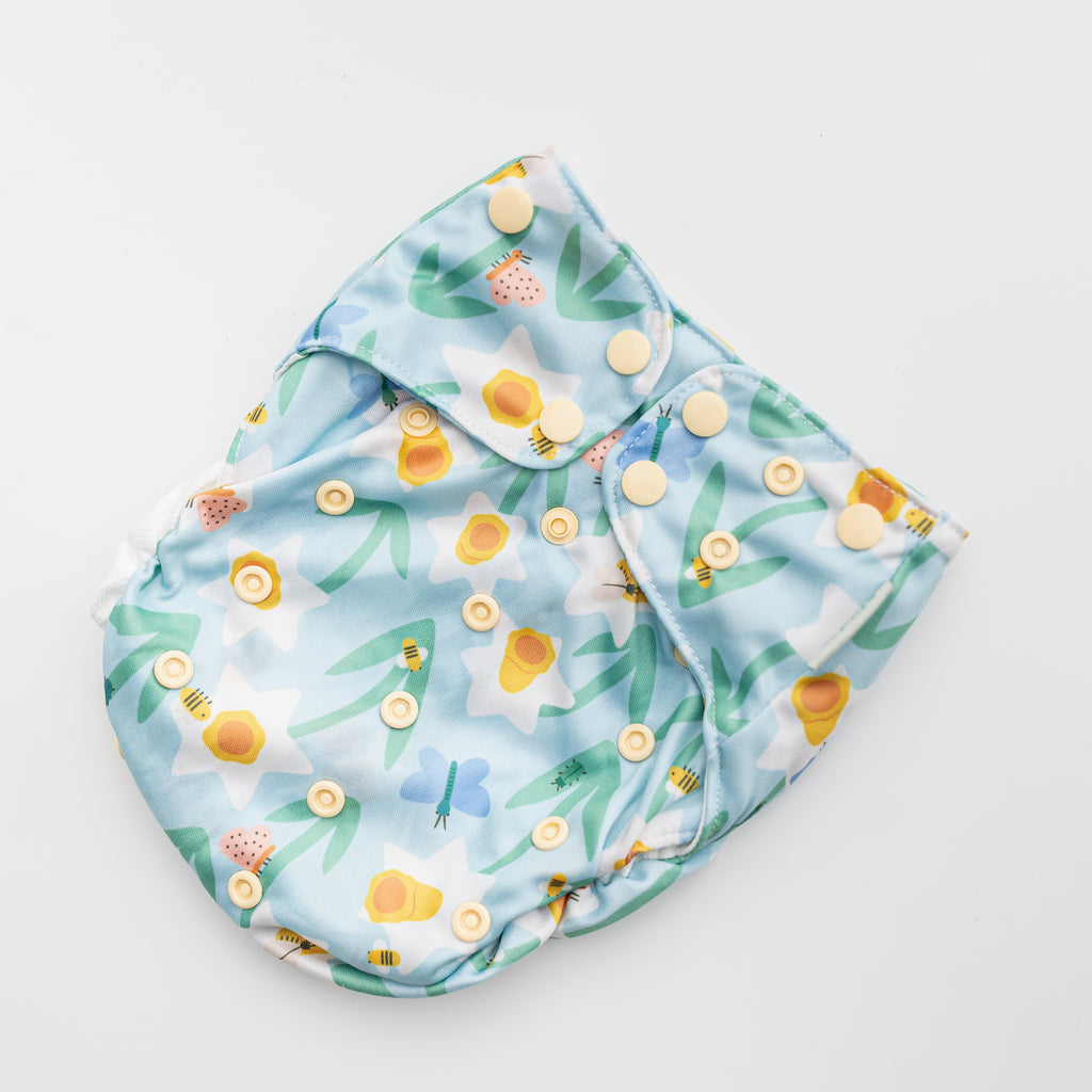 Spring Garden by Malika Buttinger - Reusable Swim Diaper - Insects - One Size