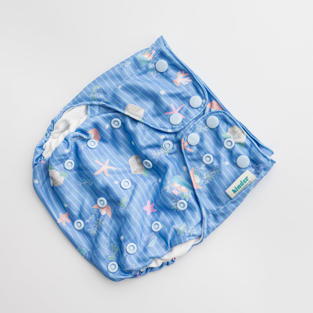 Betta Stripes by Cynthia Lai - Reusable Swim Diaper - Fish - One Size