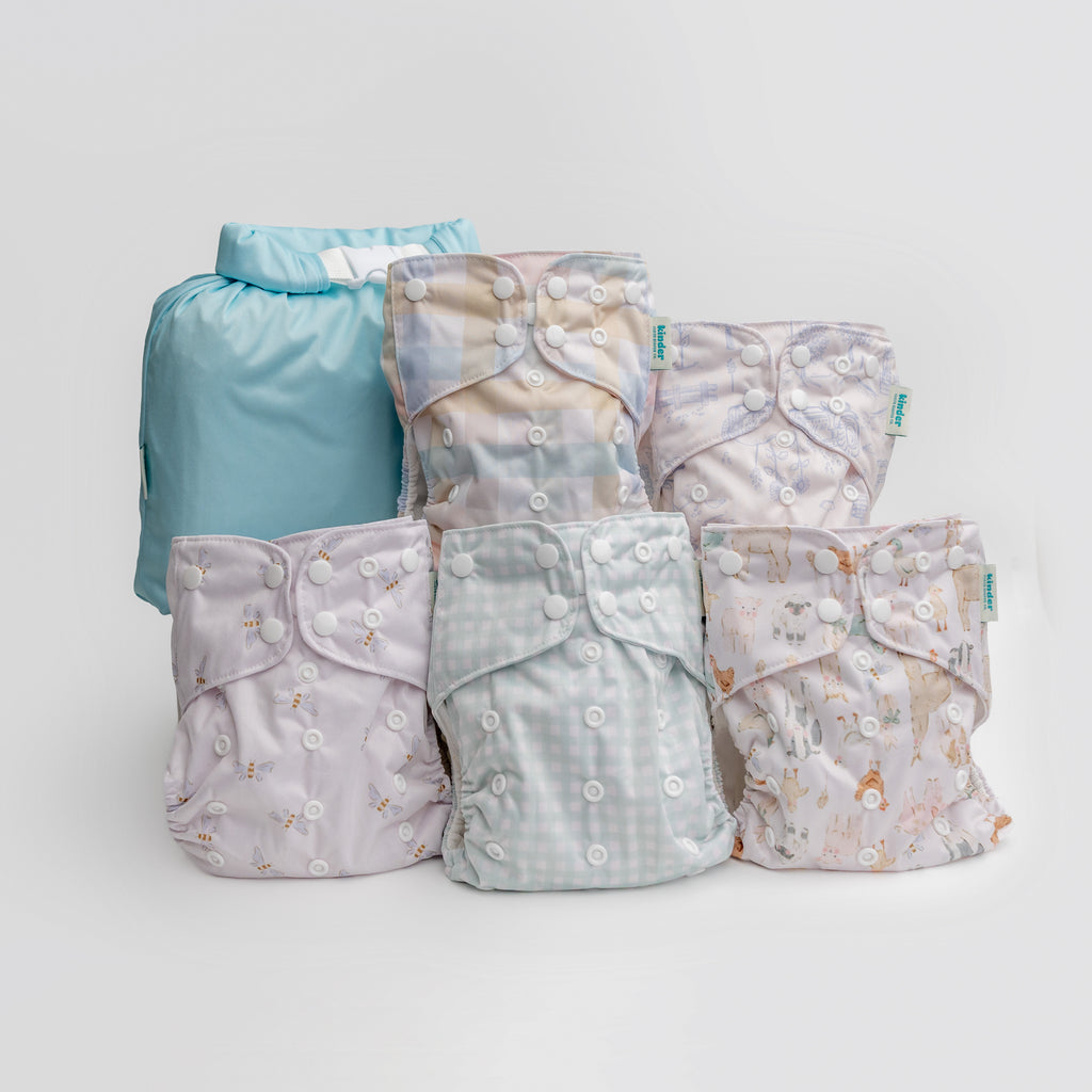 Barnyard Buddies - Essential Pocket Diaper - Cloth Diaper Starter Bundle - 5 Pack