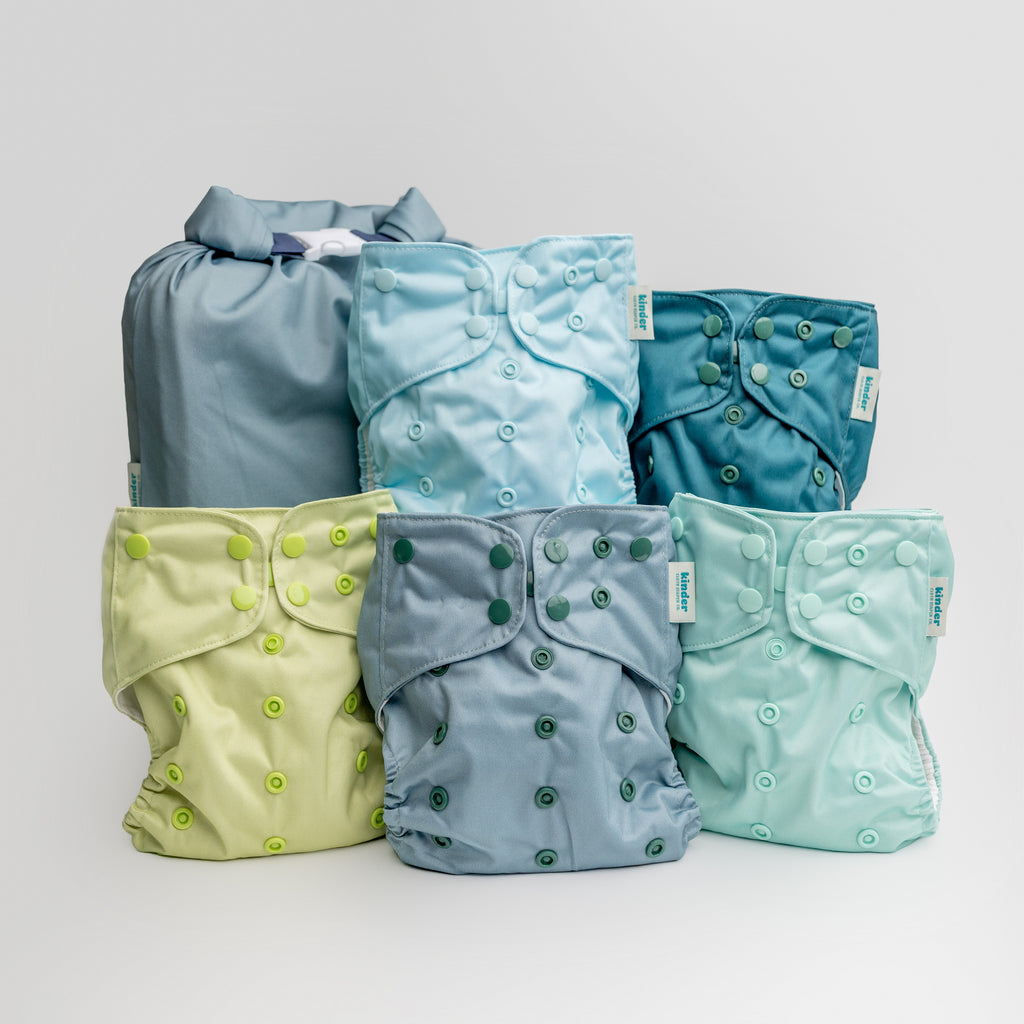 Depths of the Ocean - Essential Pocket Diaper - Cloth Diaper Starter Bundle - 5 Pack