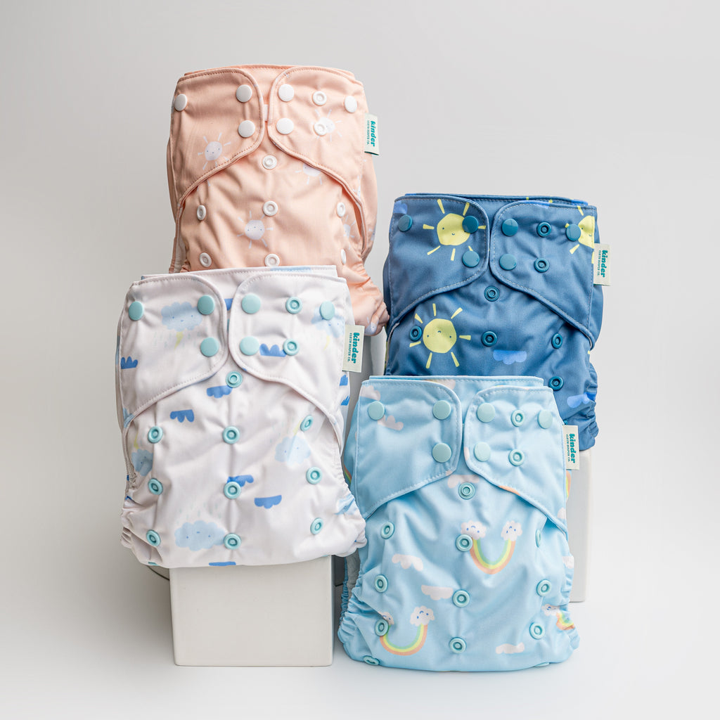 Chasing Rainbows - Essential Pocket Diaper - Sky - One Size
