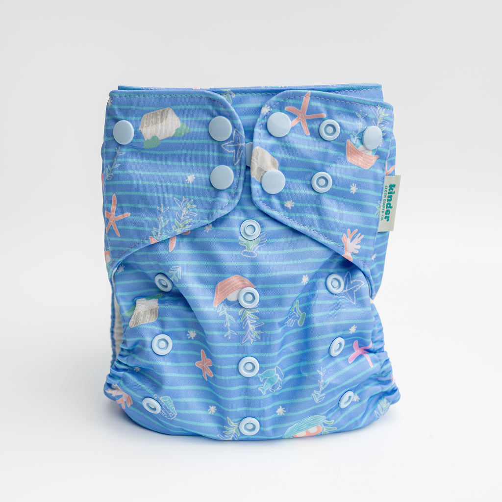 Betta Stripes by Cynthia Lai - Essential Pocket Diaper - Fish - One Size