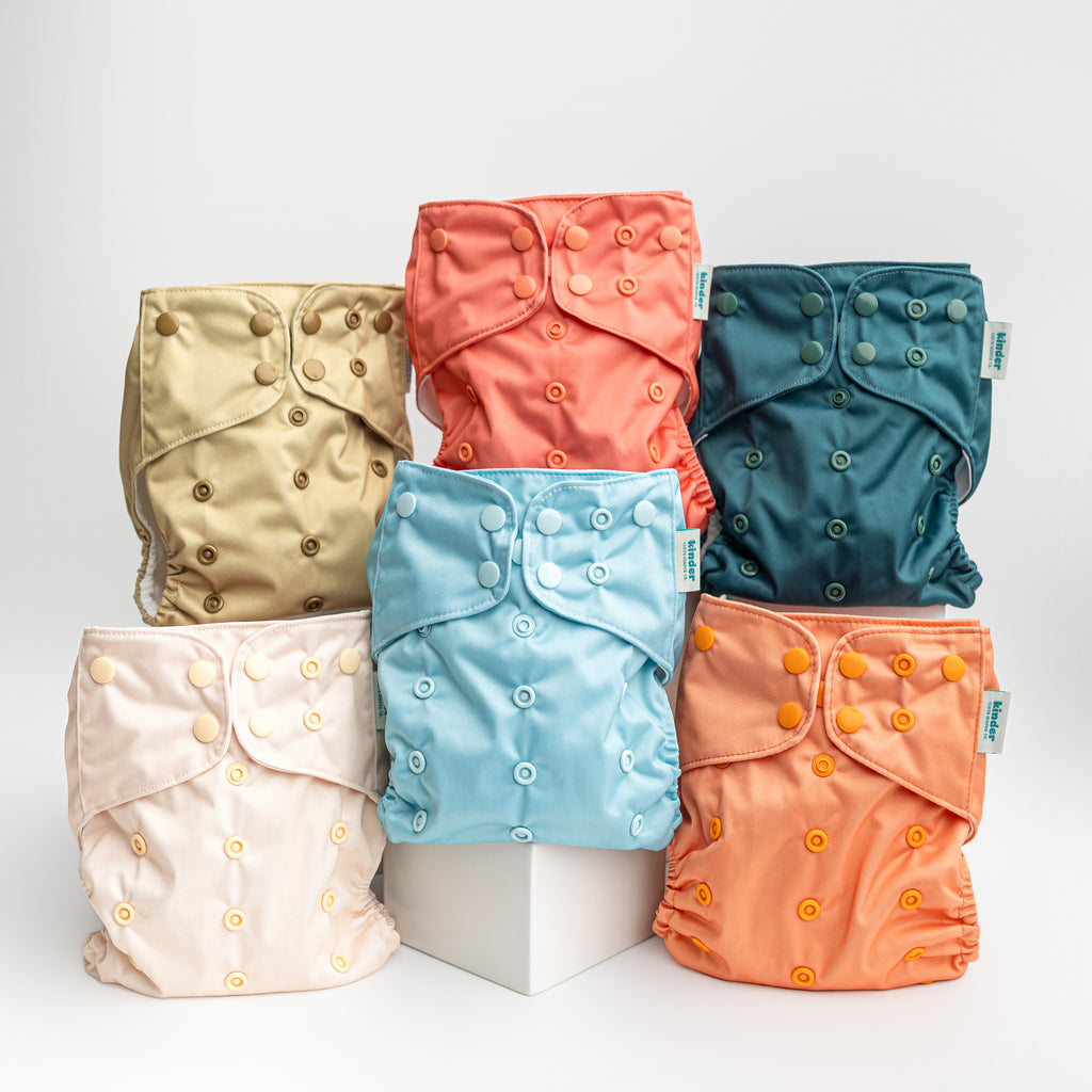 2026 Summer Solids - Essentials Pocket Diapers - Cloth Diaper Value Bundle - 6 Pack