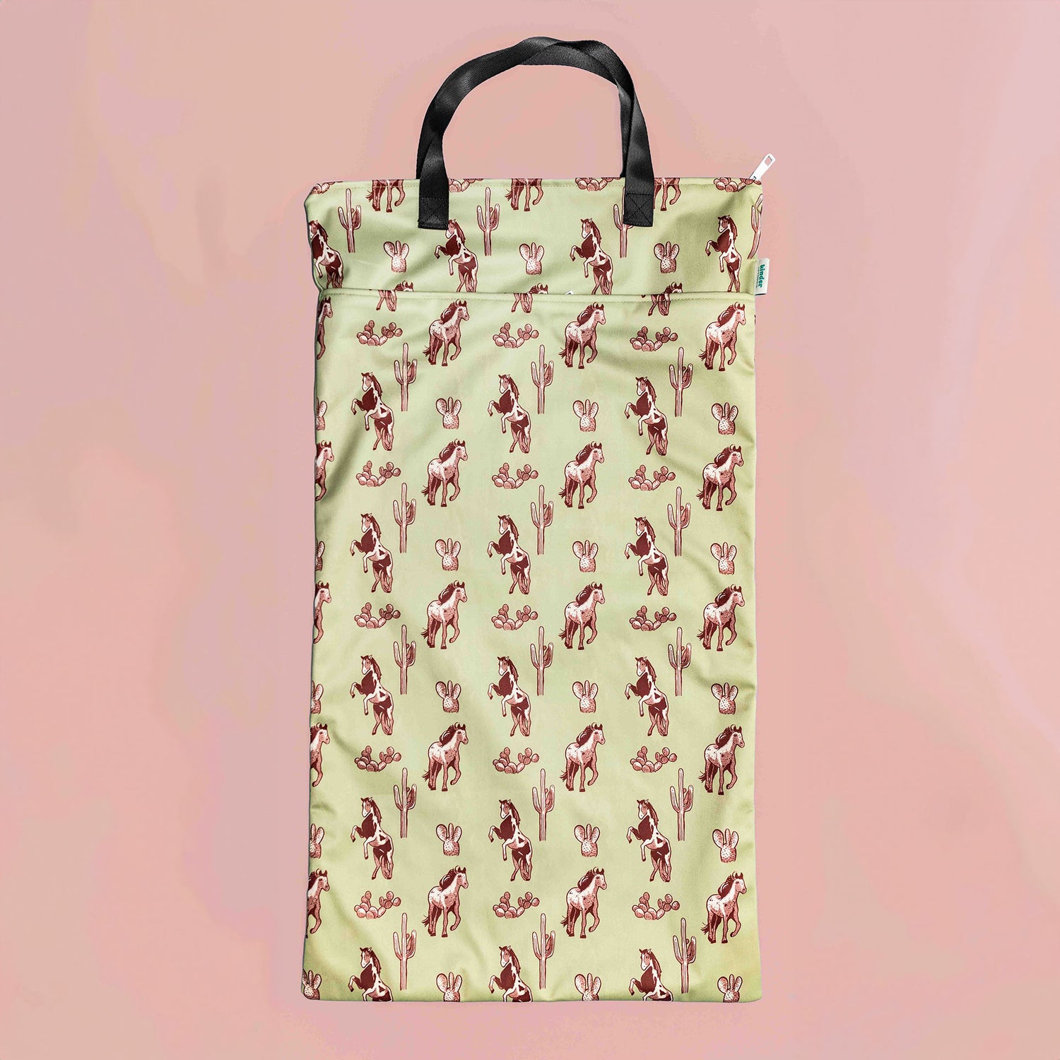 Patterned Large Zipper Hanging Wet Bag, Laundry Bag with Handles