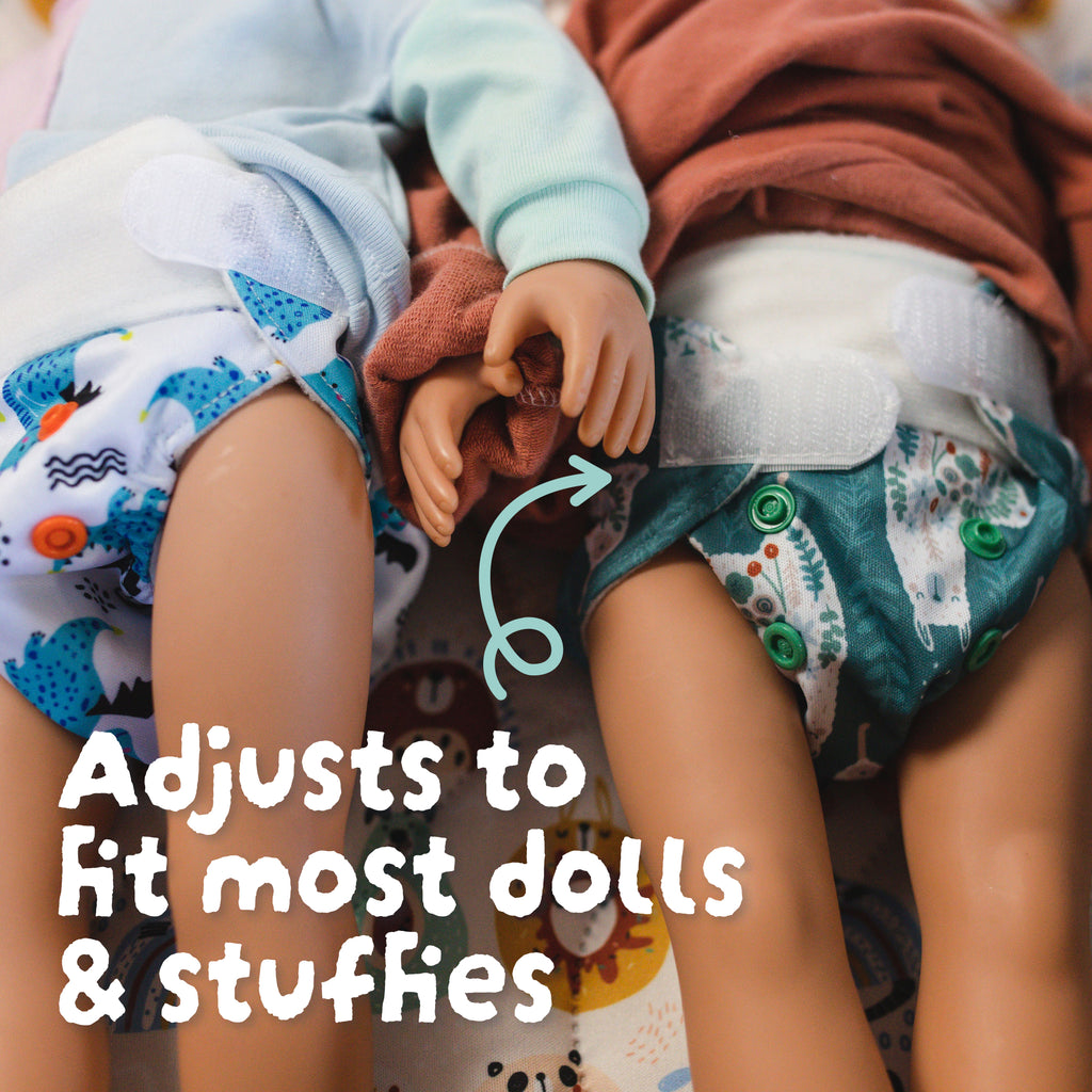 Reusable Doll Toy Diaper Set with Mini Reusable Baby Wipes
