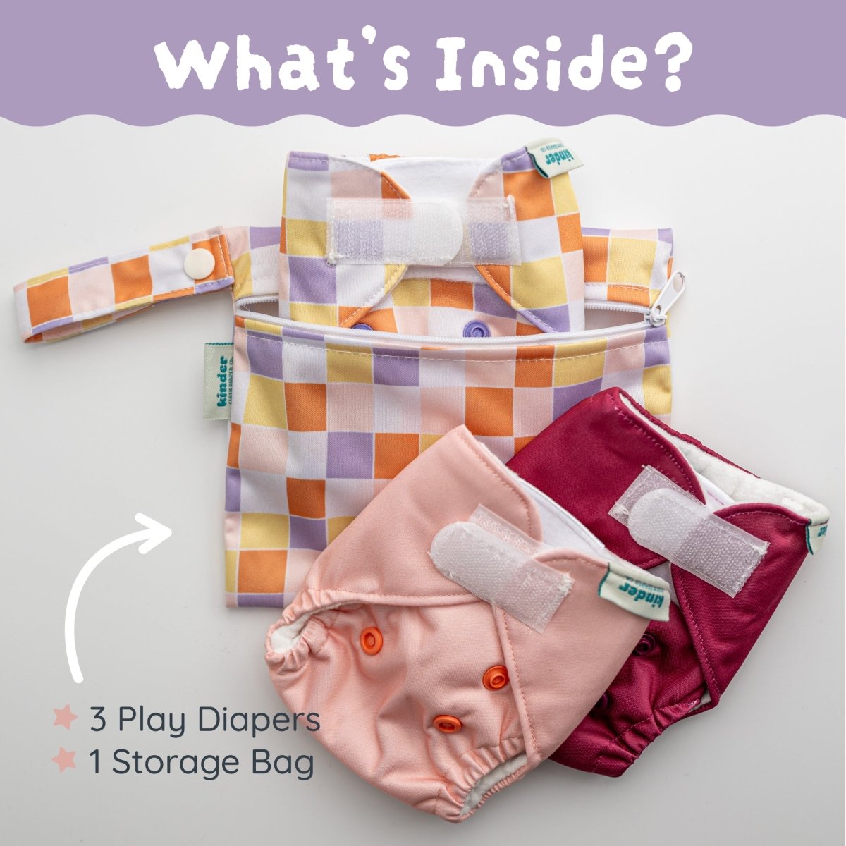 Lilac (3 Pack)-Modern-Cloth-Diapers-Pocket Diaper-Kinder Cloth Diaper Co.-Pittsburgh-Based-Small-Business-Woman-Owned