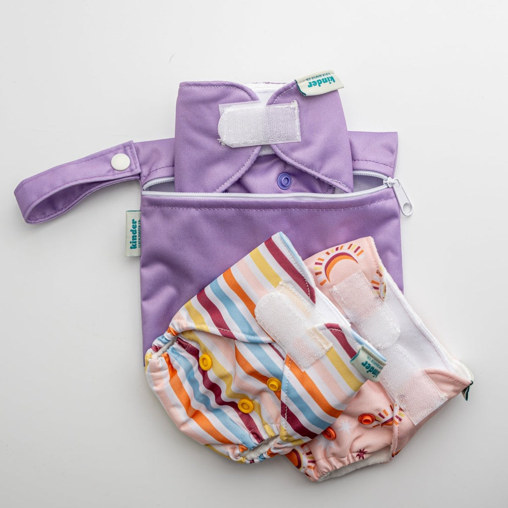 Lilac (3 Pack)-Modern-Cloth-Diapers-Pocket Diaper-Kinder Cloth Diaper Co.-Pittsburgh-Based-Small-Business-Woman-Owned