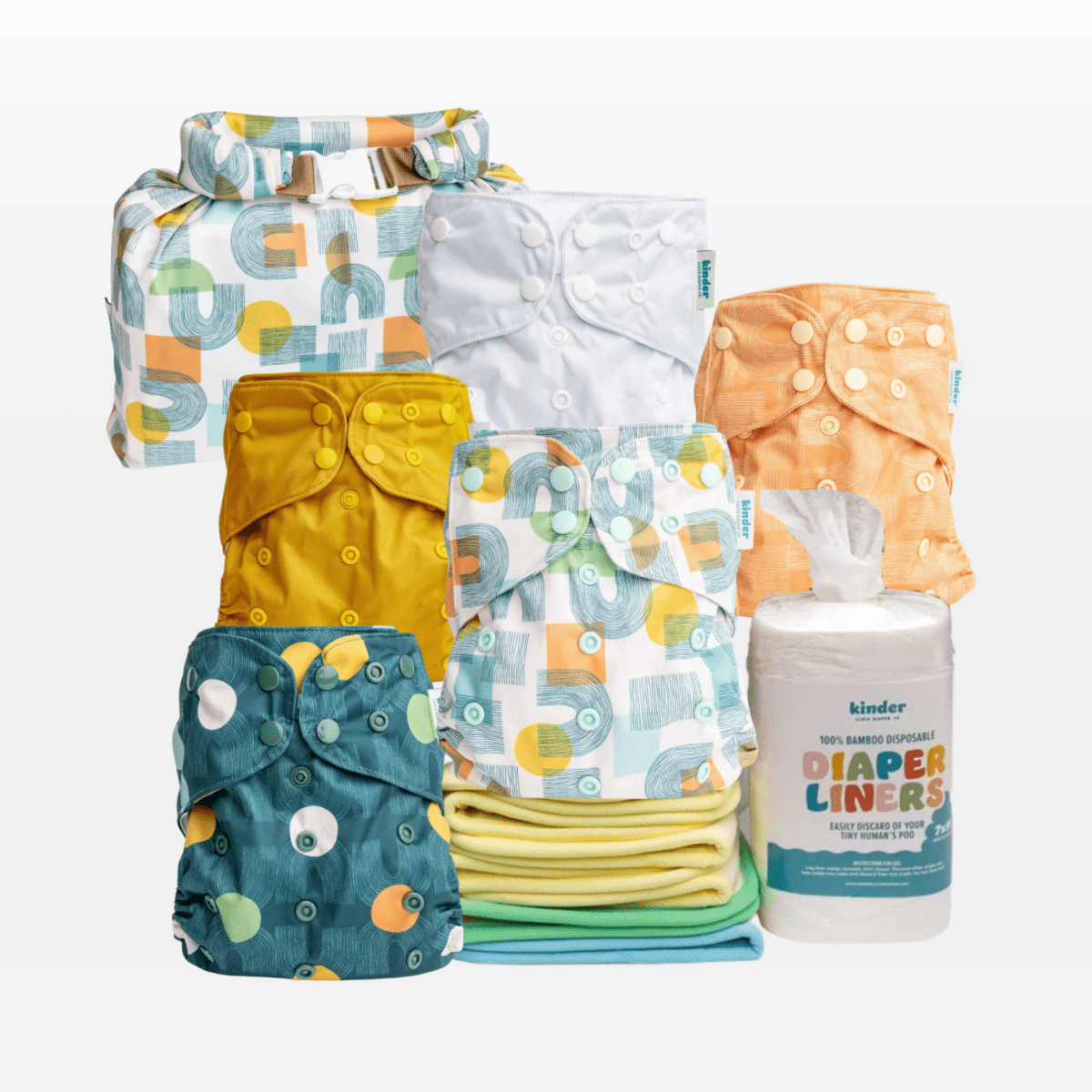  - Modern - Cloth - Diapers - Bundle - Kinder Cloth Diaper Co. - Pittsburgh - Based - Small - Business - Woman - Owned