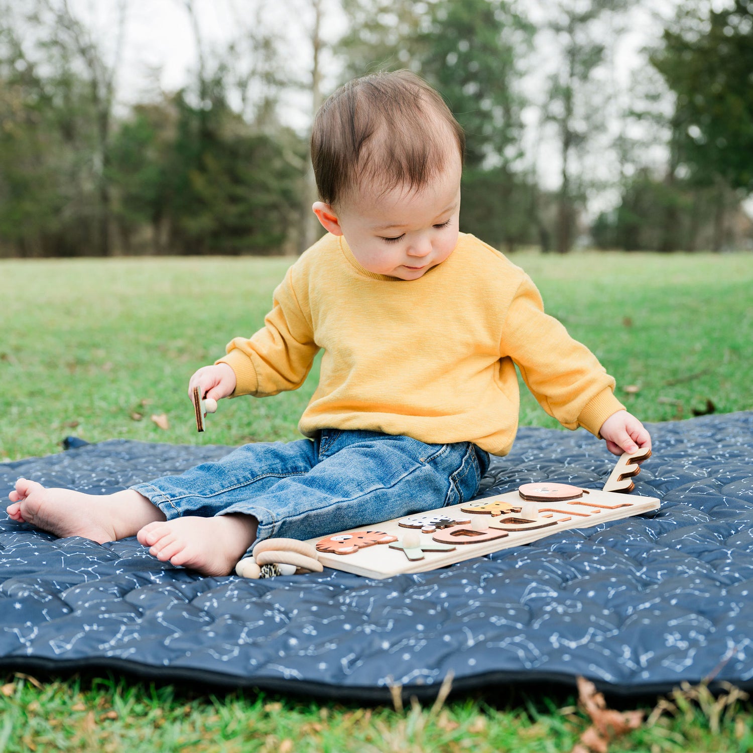 Basics Adventure Play Mat — Machine Washable Reversible Indoor/Outdoor Quilted Water Resistant Blanket