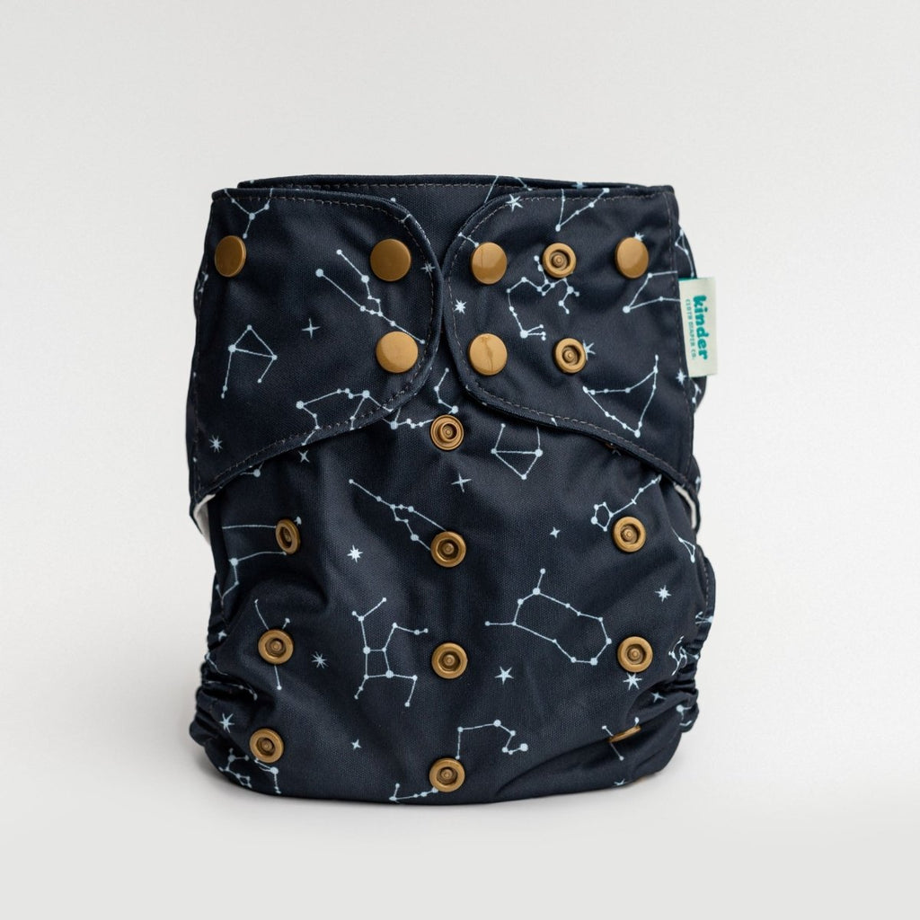 Space and Sky: Essentials Pocket Cloth Diaper with Athletic Wicking Jersey, Grows with your Baby - Kinder Cloth Diaper Co. - 27 - 04 - 04 - modern reusable cloth diapers and more for birth to potty training - Pittsburgh Based Small Business
