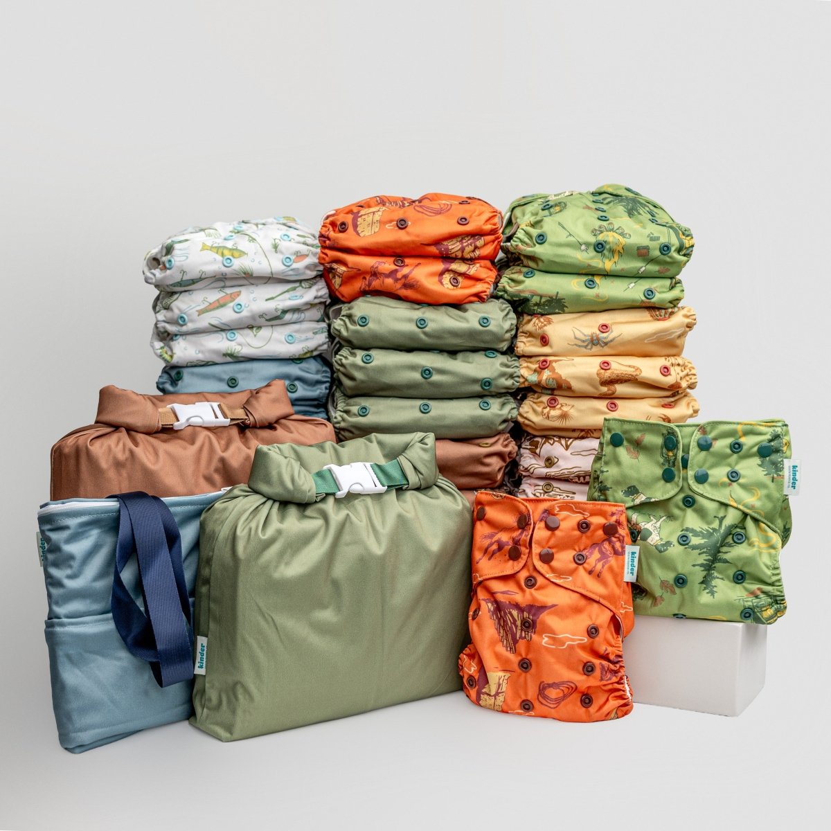 -Modern-Cloth-Diapers-New Parent Starter Bundle-Kinder Cloth Diaper Co.-Pittsburgh-Based-Small-Business-Woman-Owned