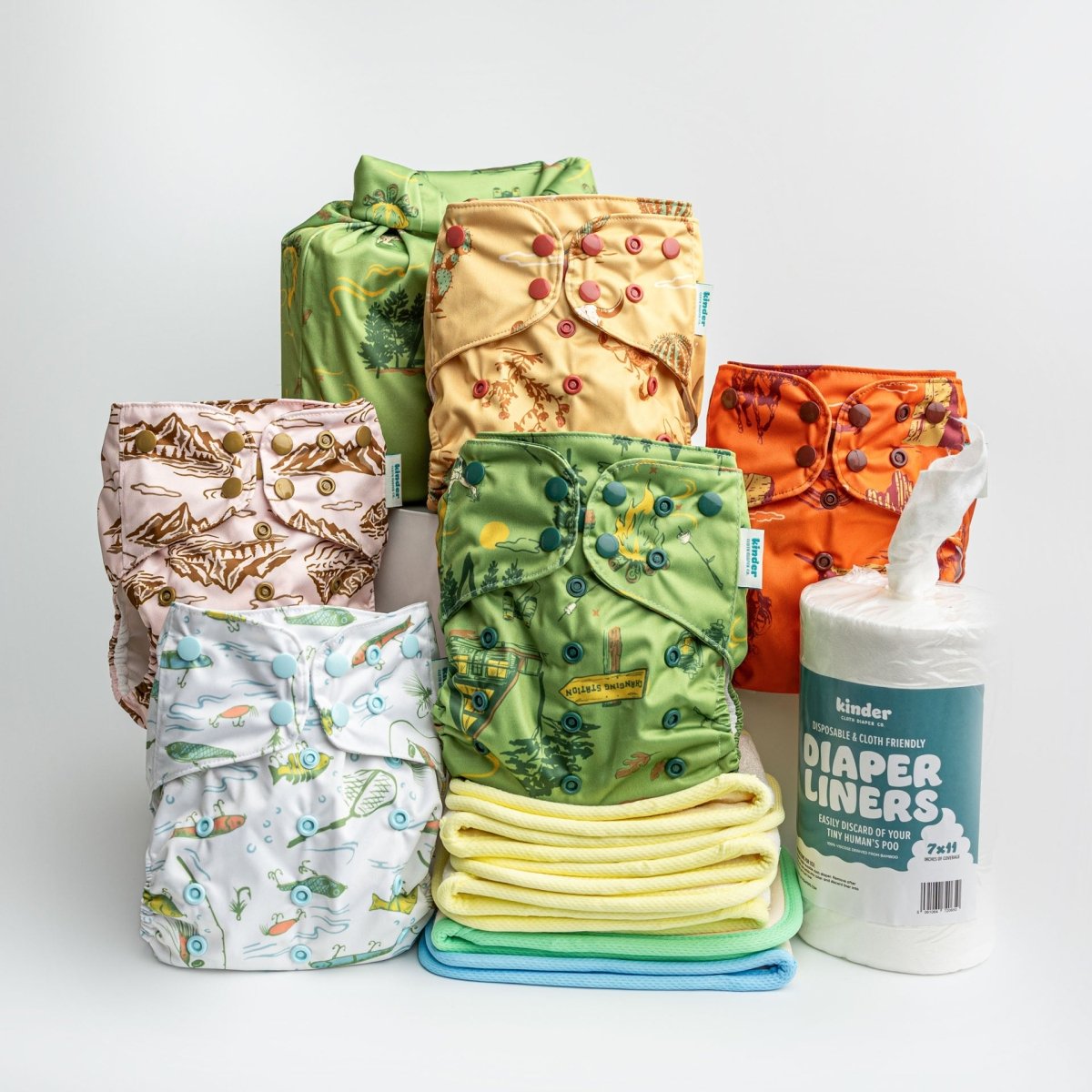 Little Explorers - Modern - Cloth - Diapers - New Parent Starter Bundle - Kinder Cloth Diaper Co. - Pittsburgh - Based - Small - Business - Woman - Owned