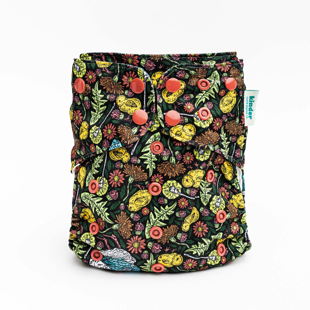 Animals and Insects: Essentials Pocket Cloth Diaper with Athletic Wicking Jersey, Grows with your Baby - Kinder Cloth Diaper Co. - 09 - 02 - 02 - modern reusable cloth diapers and more for birth to potty training - Pittsburgh Based Small Business