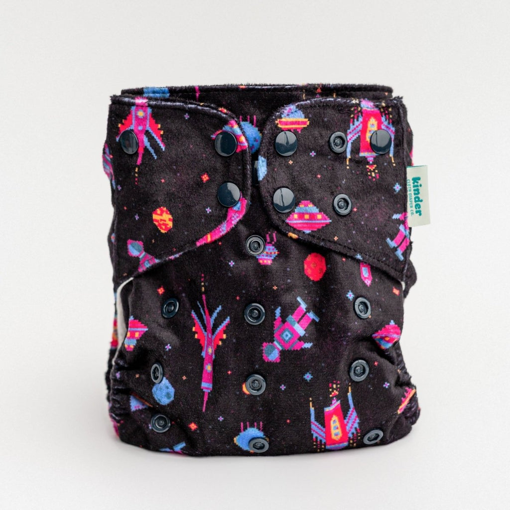 Patterned Lounger Pocket Cloth Diaper — Minky Fleece with Athletic Wicking Jersey - Kinder Cloth Diaper Co. - 22 - 02 - 03 - modern reusable cloth diapers and more for birth to potty training - Pittsburgh Based Small Business