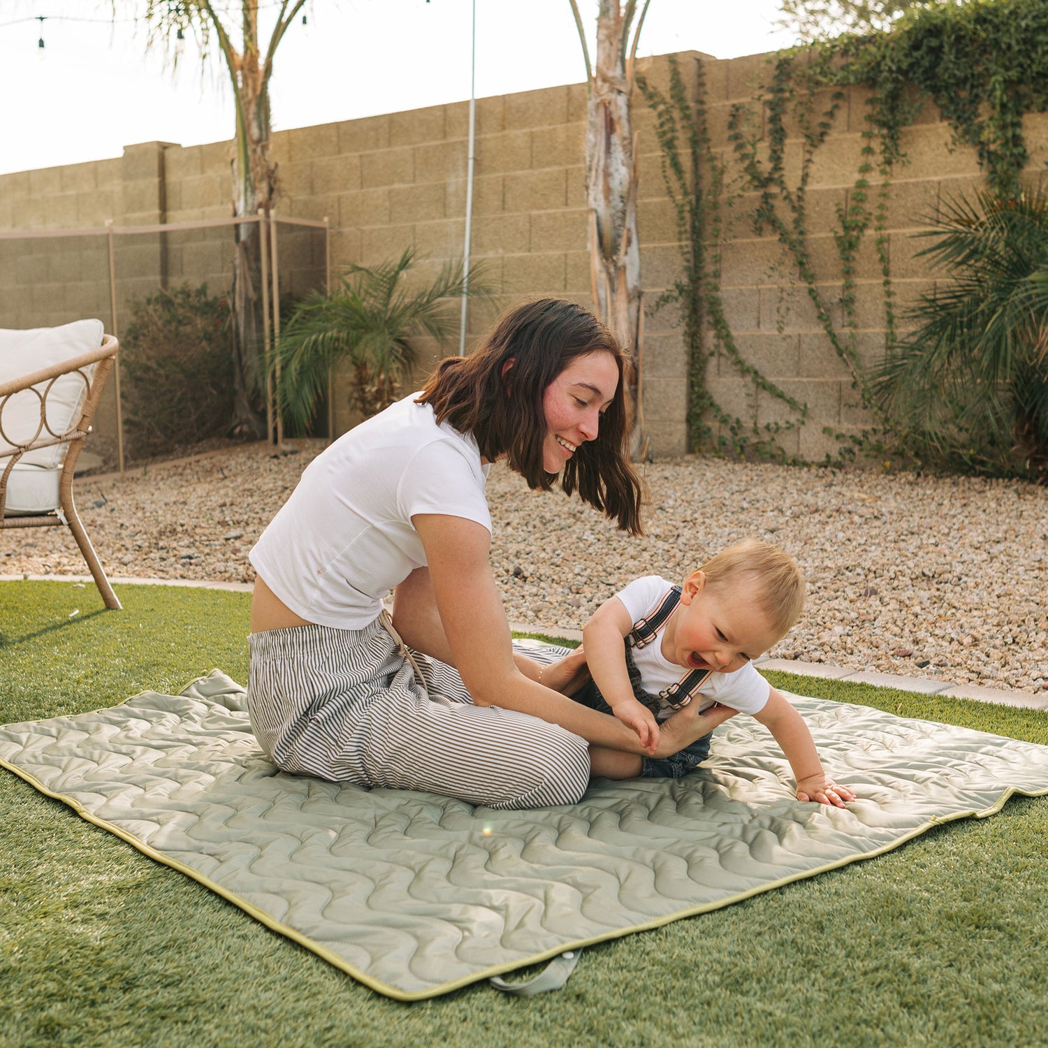 Basics Adventure Play Mat — Machine Washable Reversible Indoor/Outdoor Quilted Water Resistant Blanket