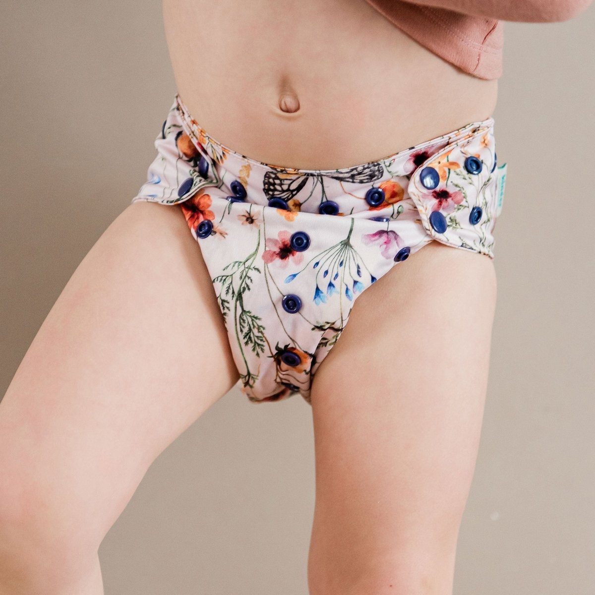 Floral: Essentials Pocket Cloth Diaper with Athletic Wicking Jersey, Grows with your Baby - Kinder Cloth Diaper Co. - 29 - 06 - 01 - modern reusable cloth diapers and more for birth to potty training - Pittsburgh Based Small Business
