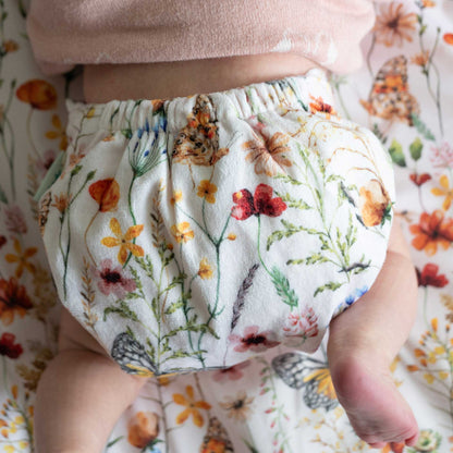 Patterned Lounger Pocket Cloth Diaper — Minky Fleece with Athletic Wicking Jersey