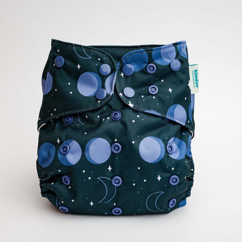 Space and Sky: Essentials Pocket Cloth Diaper with Athletic Wicking Jersey, Grows with your Baby - Kinder Cloth Diaper Co. - 24 - 05 - 05 - modern reusable cloth diapers and more for birth to potty training - Pittsburgh Based Small Business