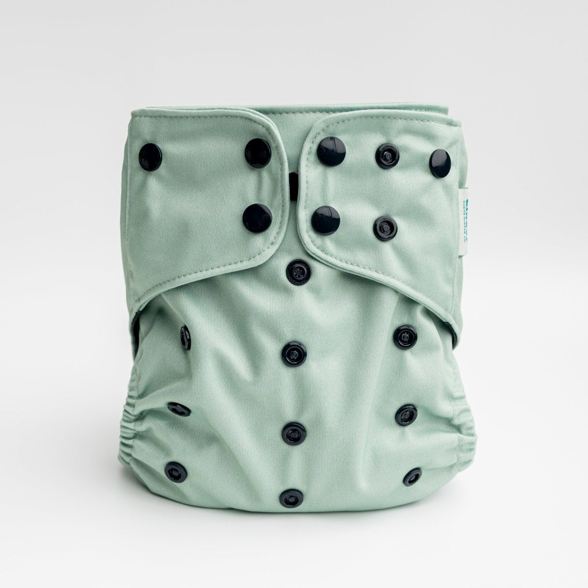 moss green pocket diaper with black snaps by kinder cloth diaper co, one size fits most