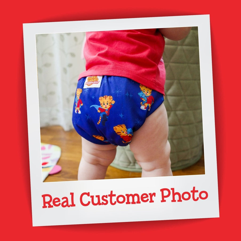 Daniel Tiger's Neighborhood Pocket Cloth Diaper with Bookfold Insert - Kinder Cloth Diaper Co. - 09 - 03 - 01 - modern reusable cloth diapers and more for birth to potty training - Pittsburgh Based Small Business