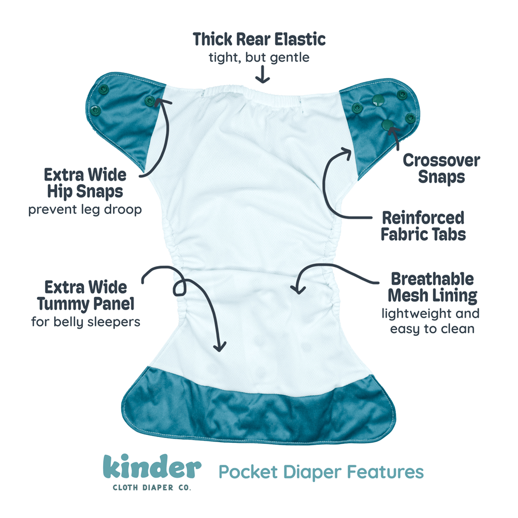 Daniel Tiger's Neighborhood Pocket Cloth Diaper with Bookfold Insert - Kinder Cloth Diaper Co. - 09 - 03 - 01 - modern reusable cloth diapers and more for birth to potty training - Pittsburgh Based Small Business