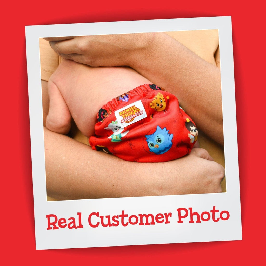 Daniel Tiger's Neighborhood Pocket Cloth Diaper with Bookfold Insert - Kinder Cloth Diaper Co. - 09 - 03 - 01 - modern reusable cloth diapers and more for birth to potty training - Pittsburgh Based Small Business
