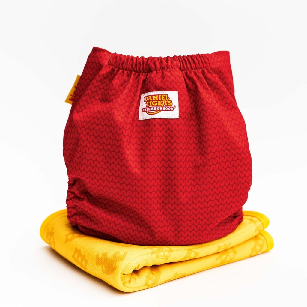Daniel Tiger's Neighborhood Pocket Cloth Diaper with Bookfold Insert - Kinder Cloth Diaper Co. - 09 - 03 - 01 - modern reusable cloth diapers and more for birth to potty training - Pittsburgh Based Small Business