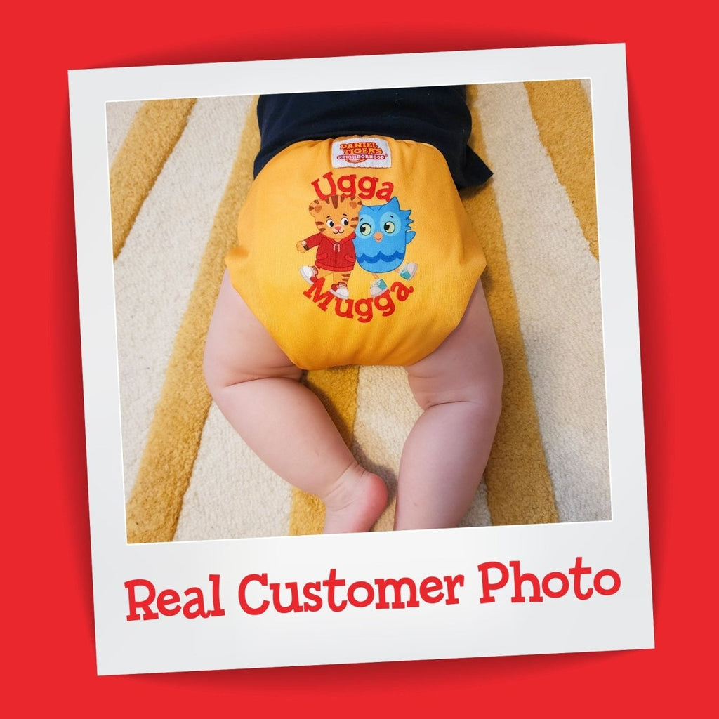 Daniel Tiger's Neighborhood Pocket Cloth Diaper with Bookfold Insert - Kinder Cloth Diaper Co. - 09 - 03 - 01 - modern reusable cloth diapers and more for birth to potty training - Pittsburgh Based Small Business