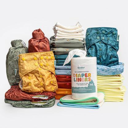 New Parent Starter Bundles: Pocket Cloth Diapers with Athletic Wicking Jersey and More - Kinder Cloth Diaper Co. - 33 - SKID - modern reusable cloth diapers and more for birth to potty training - Pittsburgh Based Small Business
