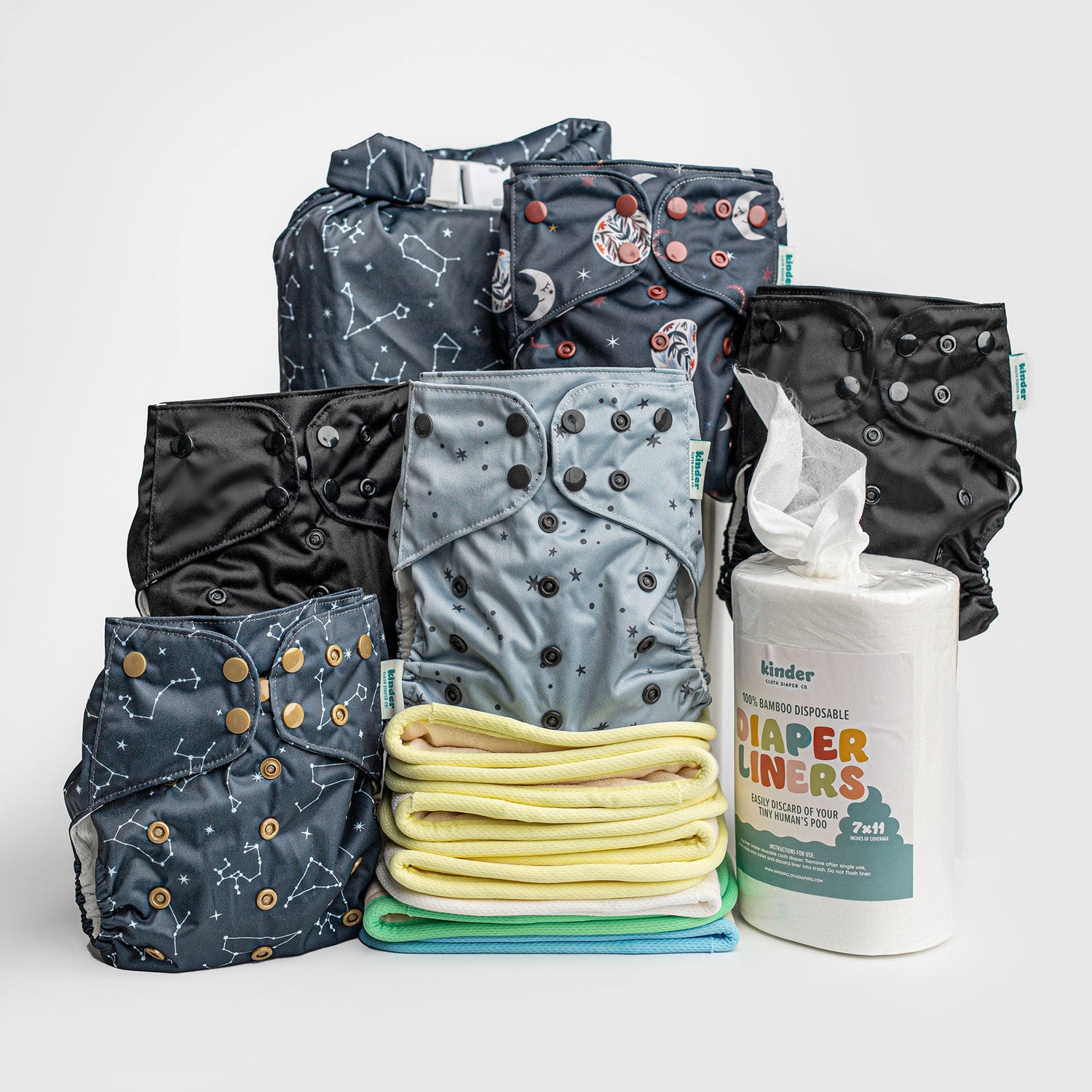 New Parent Starter Bundles: Pocket Cloth Diapers with Athletic Wicking Jersey and More - Kinder Cloth Diaper Co. - 33 - SKID - modern reusable cloth diapers and more for birth to potty training - Pittsburgh Based Small Business