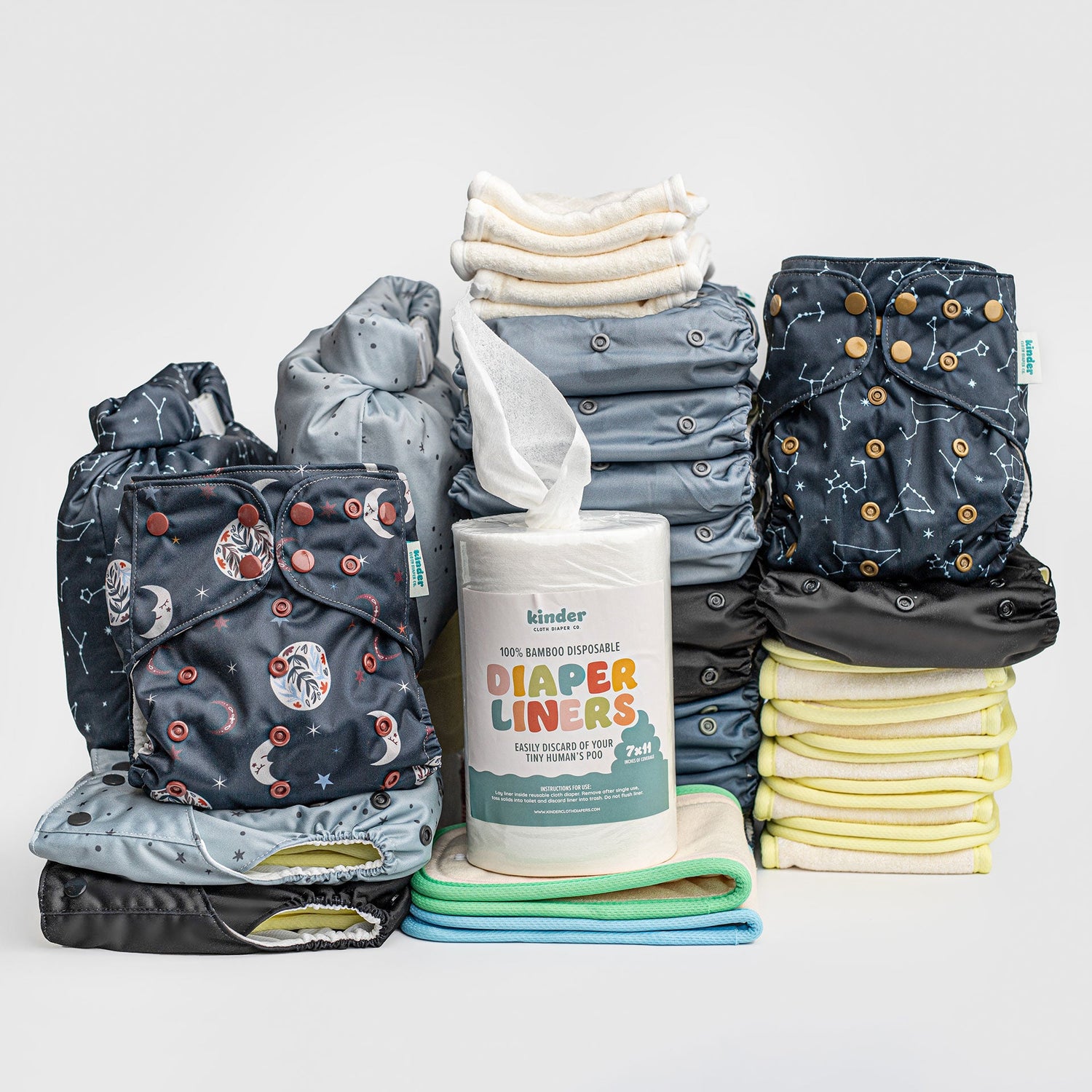 New Parent Starter Bundles: Pocket Cloth Diapers with Athletic Wicking Jersey and More - Kinder Cloth Diaper Co. - 33 - SKID - modern reusable cloth diapers and more for birth to potty training - Pittsburgh Based Small Business