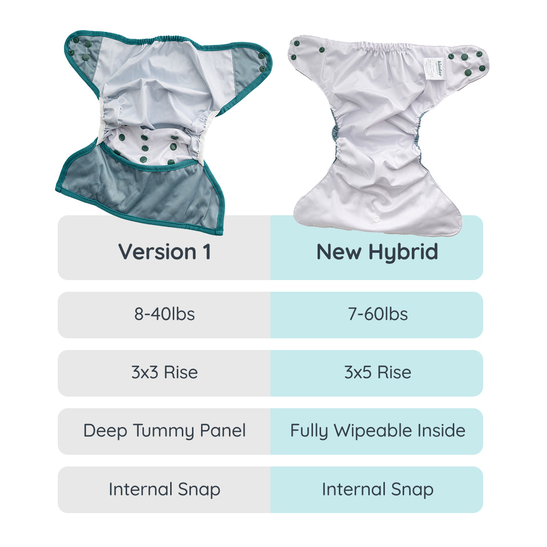 Solid Color: NEW Essentials Hybrid Wipeable Diaper Cover