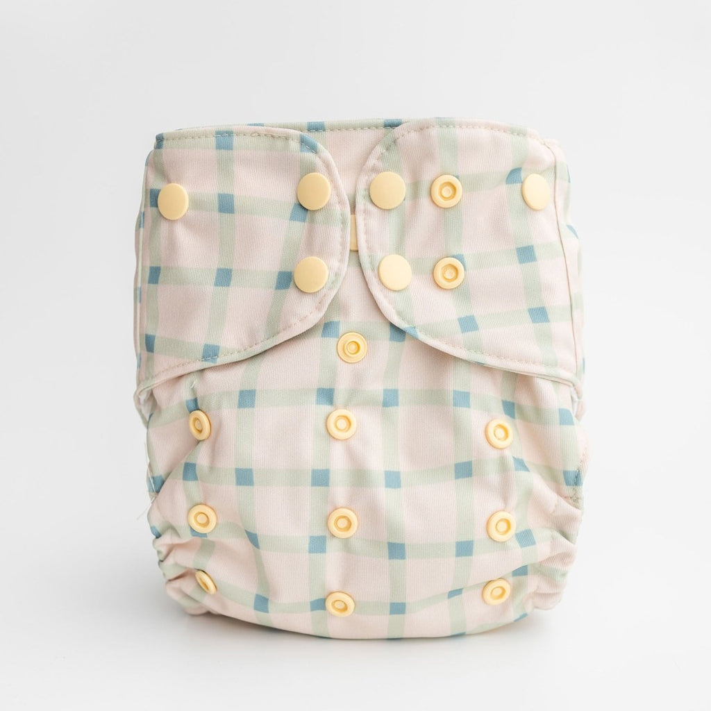 Peaceful Plaid - Modern - Cloth - Diapers - Luxe Pocket Diaper - Kinder Cloth Diaper Co. - Pittsburgh - Based - Small - Business - Woman - Owned
