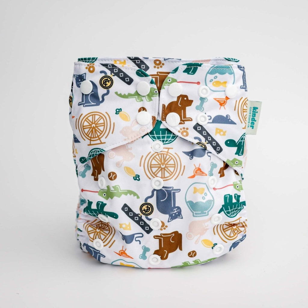 Animals and Insects: Essentials Pocket Cloth Diaper with Athletic Wicking Jersey, Grows with your Baby - Kinder Cloth Diaper Co. - 28 - 06 - 02 - modern reusable cloth diapers and more for birth to potty training - Pittsburgh Based Small Business