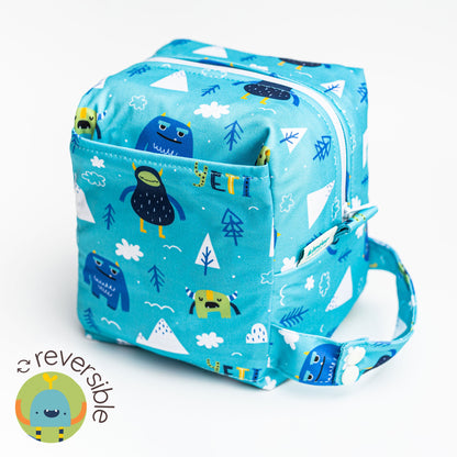 Reversible Mini Storage Travel Cube Diaper Pod with Exterior Storage Pocket