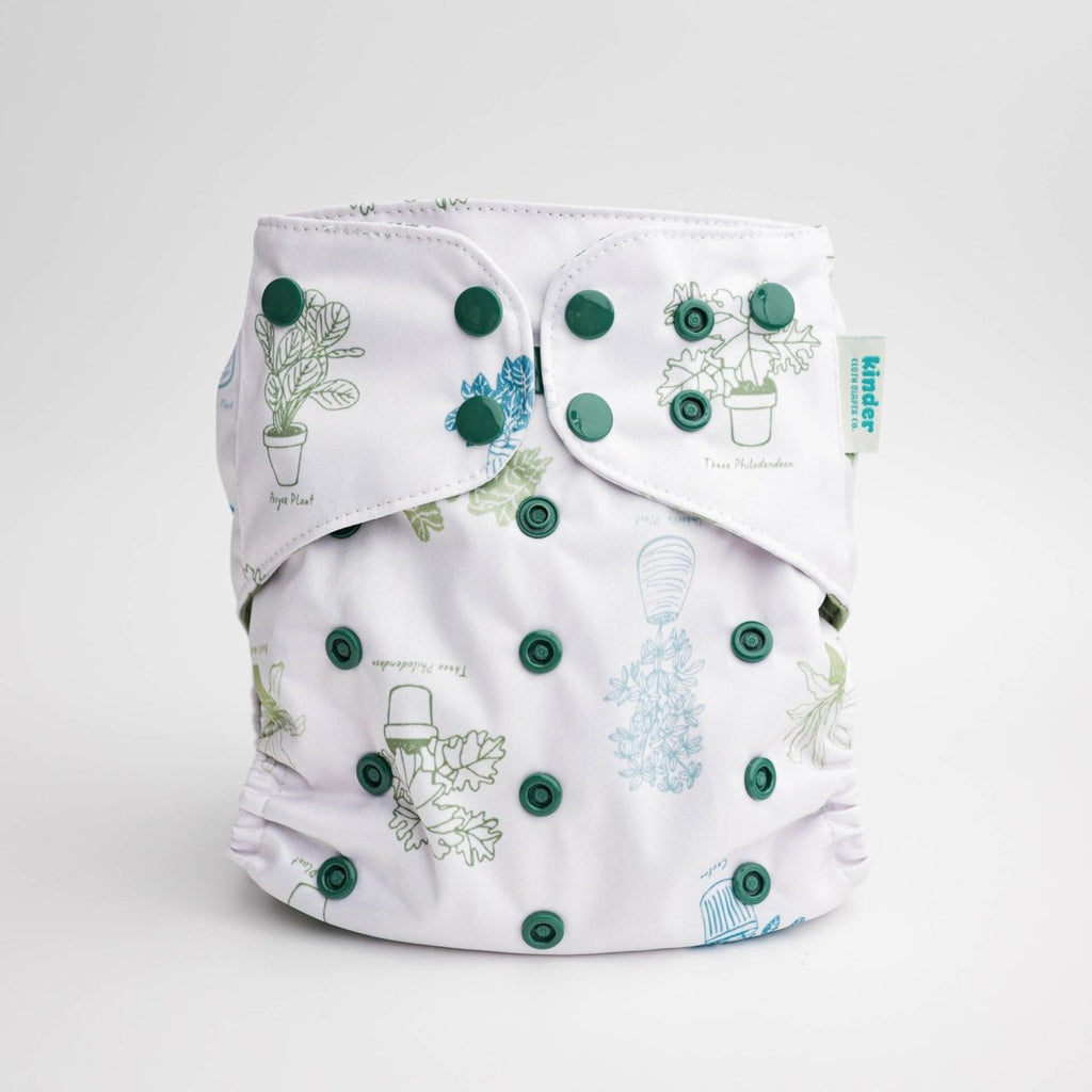 Floral: Essentials Pocket Cloth Diaper with Athletic Wicking Jersey, Grows with your Baby - Kinder Cloth Diaper Co. - 30 - 02 - 03 - modern reusable cloth diapers and more for birth to potty training - Pittsburgh Based Small Business