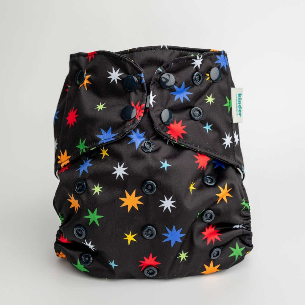 Rainbow Bursts - Modern - Cloth - Diapers - Pocket Diaper - Kinder Cloth Diaper Co. - Pittsburgh - Based - Small - Business - Woman - Owned