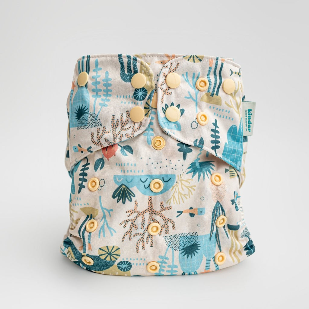 Reef Rambler - Modern - Cloth - Diapers - Pocket Diaper - Kinder Cloth Diaper Co. - Pittsburgh - Based - Small - Business - Woman - Owned
