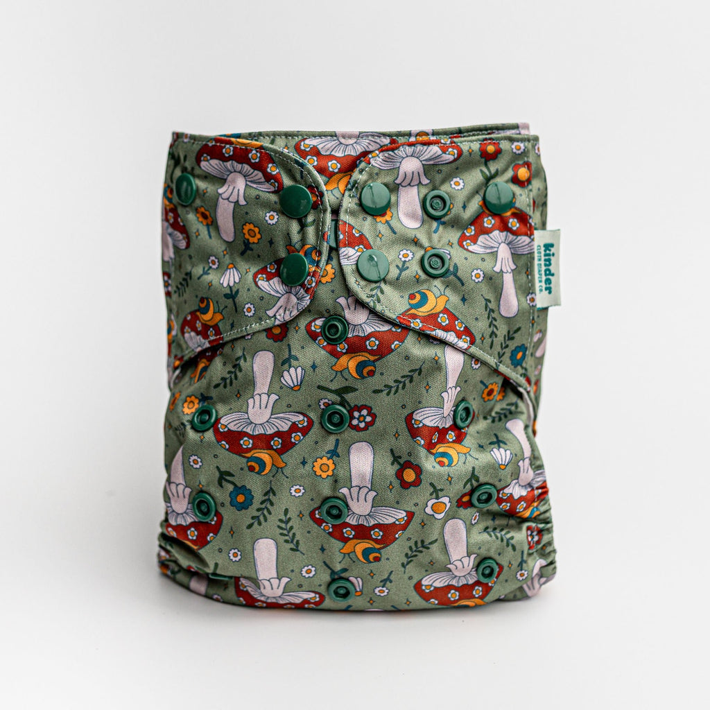 Floral: Essentials Pocket Cloth Diaper with Athletic Wicking Jersey, Grows with your Baby - Kinder Cloth Diaper Co. - 24 - 06 - 01 - modern reusable cloth diapers and more for birth to potty training - Pittsburgh Based Small Business