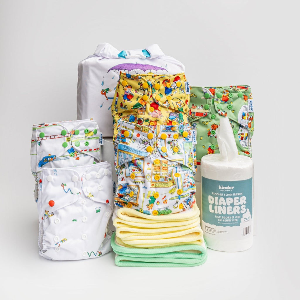 -Modern-Cloth-Diapers-New Parent Starter Bundle-Kinder Cloth Diaper Co.-Pittsburgh-Based-Small-Business-Woman-Owned