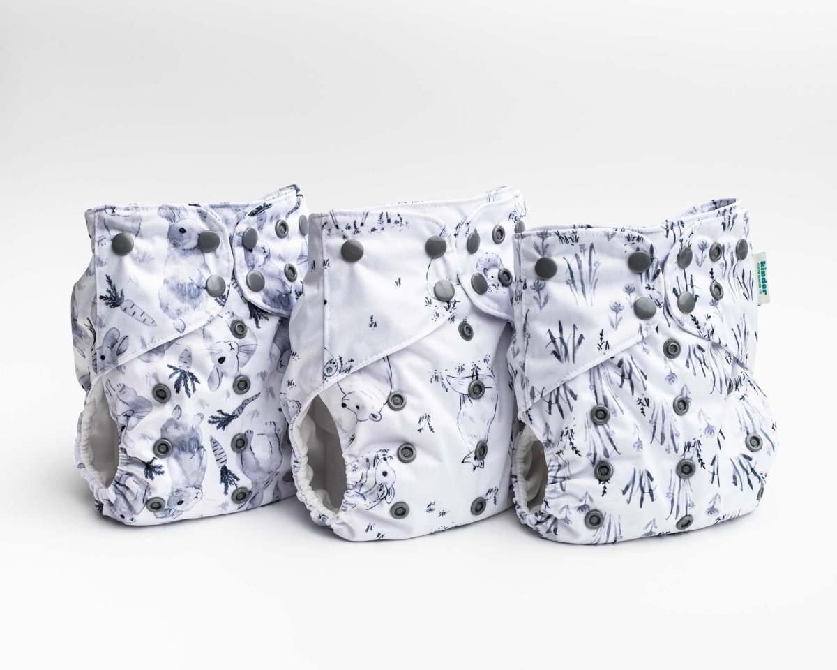 Floral: Essentials Pocket Cloth Diaper with Athletic Wicking Jersey, Grows with your Baby - Kinder Cloth Diaper Co. - 02 - 03 - 03 - modern reusable cloth diapers and more for birth to potty training - Pittsburgh Based Small Business