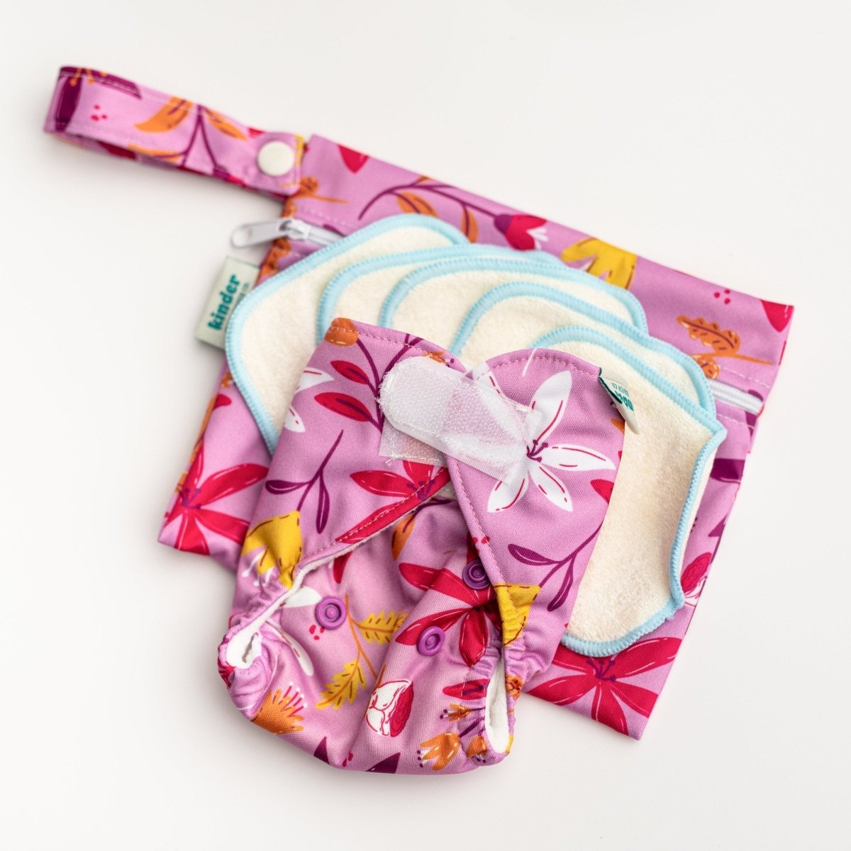 Reusable Doll Toy Diaper Set with 5 Mini Reusable Baby Wipes - Kinder Cloth Diaper Co. - 23 - 04 - 04 - modern reusable cloth diapers and more for birth to potty training - Pittsburgh Based Small Business