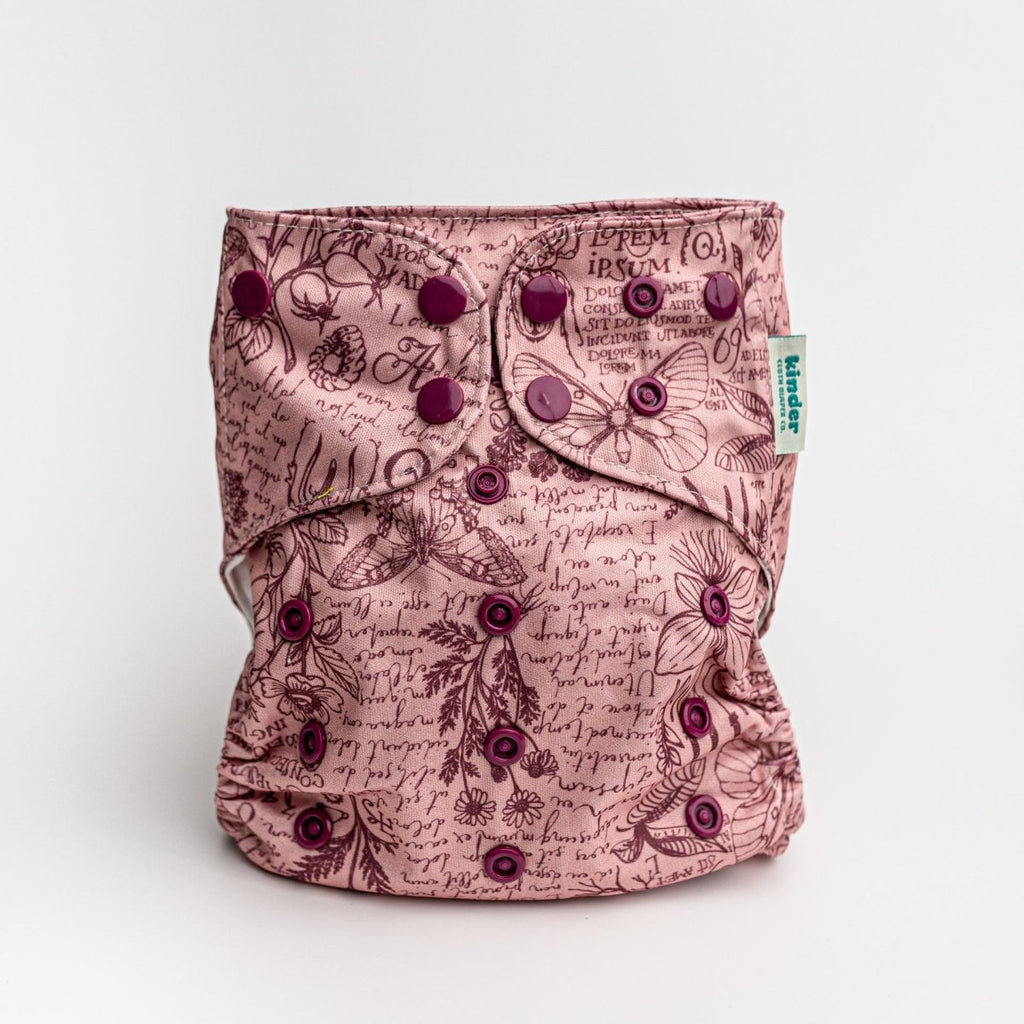 Floral: Essentials Pocket Cloth Diaper with Athletic Wicking Jersey, Grows with your Baby - Kinder Cloth Diaper Co. - 25 - 05 - 01 - modern reusable cloth diapers and more for birth to potty training - Pittsburgh Based Small Business